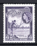 British Guiana 1954-63 QEII Pictorials - 4c Shooting Fish - DLR Printing - HM (SG 334a) - British Guiana (...-1966)