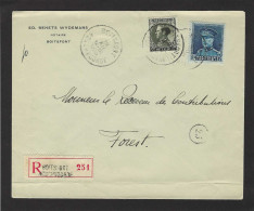 OCB 320 + 401 Op Aangetekende Brief BOITSFORT Naar FOREST  - 1935 - 1931-1934 Mütze (Képi)