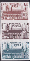 France Essais De Couleur N°2002 Abbaye De Fontevraud Bande De 3 Qualité:** - Sonstige & Ohne Zuordnung