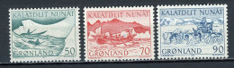 GROENLAND - TRANSPORTS POSTAUX - N° Yvert 66+67+68 ** - Neufs