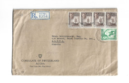 GREAT BRITAIN UNITED KINGDOM ENGLAND COLONIES - GOLD COAST GHANA - POSTAL HISTORY LOT - SWITZERLAND CONSULATE ACCRA - Goldküste (...-1957)