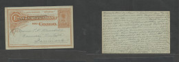 BELGIAN CONGO. 1902 (27 Apr) Matadi - Denmark, Goendotte (28 May) Etat Independent. Reply Half 15c Stat Card, Boxed "Bom - Otros & Sin Clasificación