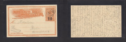 BELGIAN CONGO. 1911 (26 May) Kambove - Germany, Berlin. 10c/15c Orange Stat Card, Depart Cds Via Elisabethville. Fine Pr - Other & Unclassified