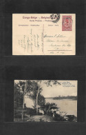 BELGIAN CONGO. 1920 (2 July) Lusambo - France (1 Sept) 10c. Brown Stationary Ppc. Fine Used. - Otros & Sin Clasificación