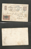 BELGIAN CONGO. 1898 (17 Febr) Tumba - Belgium, Borgehout (23 March)  10 Brown EIC Doble Stationary Card, Used On Wayout  - Other & Unclassified