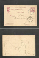 BELGIAN CONGO. 1889 (7 May) EIC. Banana - Belgium, Aubel (2 June) 15c Red Stat Card, Black Cds. Fine Early Usage With Te - Otros & Sin Clasificación