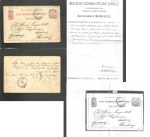 BELGIAN CONGO. 1892 (11 May) EIC. Boma - Germany, Hamburg (14 June) Via Banana - Lisbon (10 June) 15c Red Stat Card. Ger - Otros & Sin Clasificación