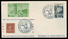 ANDORRA. 1956 (16 Junio). Of Francesa. 25 Amir. Correo Frances. Bonito Sobre. - Other & Unclassified