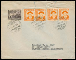 ANDORRA. 1953 (4 Julio). A La Vieja - UK. Tarifa 2 Ptas. Sobre Franqueo Multiple. - Other & Unclassified