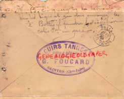 17- SAINTES -RARE ENVELOPPE 1900 G. FOUCARD- FABRIQUE CHAUSSURES CREPIN-ARBELLOT DENOUIC TANNERIE BELLAC - Textile & Clothing