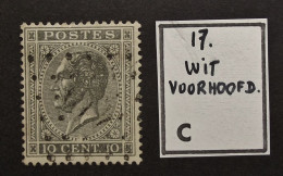 België - Belgique - Profiel Links/Gauche -  COB N° 17  Var. Front Blanc /wit Voorhoofd - 1865-1866 Perfil Izquierdo