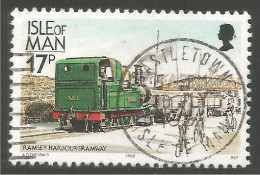 590 Man Port De Ramsey Harbour Tramway Railway Train Locomotive (MAN-87e) - Tramways