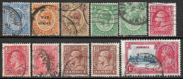 1913-1935 JAMAICA SET OF 11 USED STAMPS (Michel # 61,71I,72Ix,104,105,106,111) - Jamaïque (...-1961)