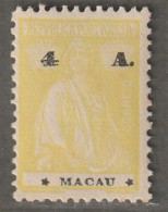MACAO - N°253 * (1924) Cérès : 4a Jaune - Neufs