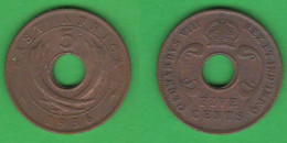 British East Africa 5 Cents 1936 Afrique Orientale Britannique - Colonia Britannica