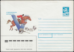 URSS 1987 Entier Postal, Pentathlon Moderne. Escrime, Tir, Saut à Cheval - Fencing