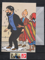 Set écriture Tintin / Kuifje : Duostamps + Enveloppe + Papier - Autres & Non Classés