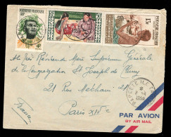 Polynésie - Lettre Pour Paris De 1959 Avec YV PA 1 & 2 + YV 5 - Storia Postale