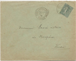 LETTRE  VENDEE  AFFRANCHIE N° 130  OBLITEREE CAD MOUILLERON EN PAREDS -VENDEE -1904 - 1877-1920: Semi Modern Period