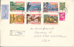 USSR (Ukraine) Registered Cover Sent To Germany DDR Uzhgorod 1981 Complete Set Of 6 Industry & Technology In USSR - Brieven En Documenten