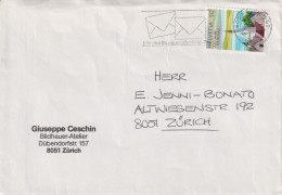 Motiv Brief  "Ceschin, Bildhauer-Atelier, Zürich"      1987 - Lettres & Documents