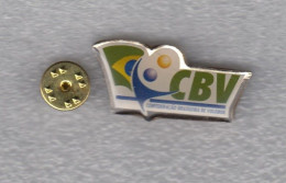 Official Badge Pin Brazil Volleyball Federation Association - Volleyball