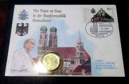 Germany 1987, Numiscover With 100 Lire Coin Vatican The Pope Visits Germany, - Altri & Non Classificati