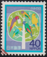 1984 Japan° Mi:JP 1592, Sn:JP 1566, Yt:JP 1493, Sg:JP 1745, Sak:JP C990, Letter Writing Day, Vögel, Papageien - Gebruikt