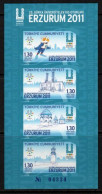 2011 TURKEY 25TH UNIVERSIADE WINTER GAMES IN ERZURUM SOUVENIR SHEET MNH ** - Blocs-feuillets