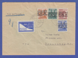 Bizone Flugpost-Zulassungsmarke Auf LP-Brief Von WERMELSKIRCHEN In Die USA - Covers & Documents