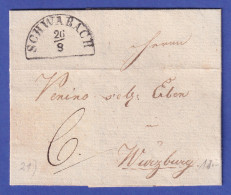 Bayern Vorphila-Brief Mit Halbkreisstempel SCHWABACH Nach Würzburg 1840 - Autres & Non Classés