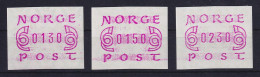 Norwegen / Norge Frama-ATM Mi.-Nr. 2.1a Satz Werte 130-150-230 ** - Timbres De Distributeurs [ATM]