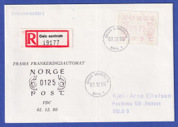 Norwegen / Norge Frama-ATM Mi.-Nr. 2.1b Wert 575 Auf R-FDC Oslo 2.12.80 - Machine Labels [ATM]