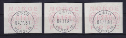 Norwegen / Norge Frama-ATM Mi.-Nr. 2.1b Satz Werte 130-150-230 O Oslo 04.11.81 - Machine Labels [ATM]