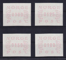 Norwegen / Norge Frama-ATM Mi.-Nr. 2.1b Satz Werte 100-125-130-180 ** - Timbres De Distributeurs [ATM]