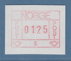 Norwegen / Norge Frama-ATM 1978, Aut.-Nr. 5 Seltene Farbe Braunrot Wert 125 ** - Machine Labels [ATM]