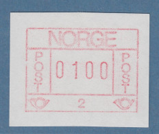 Norwegen / Norge Frama-ATM 1978, Aut.-Nr. 2 Bessere Farbe Braunrot Wert 100 ** - Machine Labels [ATM]