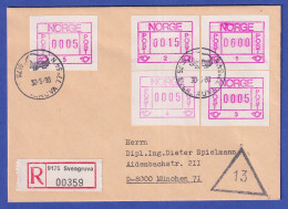 Norwegen / Norge Frama-ATM 1978 Aut.-Nr 1 Bis 5 Serie Auf R-Brief O SVEAGRUVA - Timbres De Distributeurs [ATM]