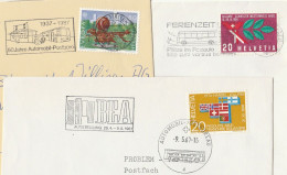 BUSES 3 Diff  Covers 1966 - 1987 Illus BUSES Slogan SWITZERLAND Postbus Automobile Post Stamps Cover Bus - Bussen