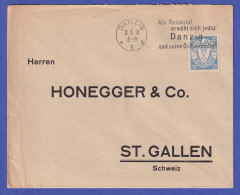 Danzig 1932 Mi.-Nr. 215 B Als EF Auf Auslandsbrief Nach St. Gallen (CH) - Lettres & Documents