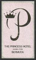 ISLAND - HAMILTON - Hotel PRINCESS Luggage Label - 6 X 10 Cm (see Sales Conditions) - Hotel Labels