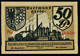 A10  ALLEMAGNE   BILLETS DU MONDE   BANKNOTES  50 Pfennig German Notgeld Dortmund Horde, 1919 - Collections