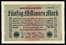 A10  ALLEMAGNE   BILLETS DU MONDE   BANKNOTES  50 Millionen Mark 1 Septembre 1923. - 50 Millionen Mark