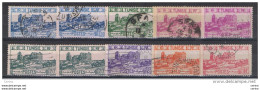 TUNISIA:  1926/49  DEFINITIVA  -  INSIEME  10  VAL. US. -  YV/TELL. 140//298 - Usados