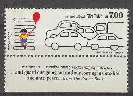 Israel 1982.  Seguridad Vial Mi 878y  (**) - Unused Stamps (with Tabs)