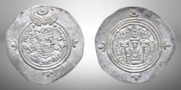 SASANIAN KINGS: Khosrow II (590-628) AR Drachm. Mint Balkh, Date 28. - Andere & Zonder Classificatie