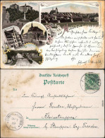 Mittweida Litho: Panorama, Post, Amtsgericht, Zschopaubrücke 1899  - Mittweida