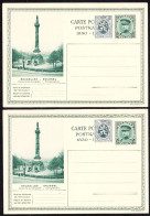 2 X CARTE ILLUSTREE N° 7 - 35c Vert Sur Crème - BRUXELLES COLONNE - SURCHARGEE LION HERALDIQUE 279 - Non Expédiée - Illustrated Postcards (1971-2014) [BK]