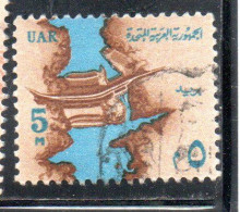 UAR EGYPT EGITTO 1964 1967 NILE AND ASWAN HIGH DAM 5m USED USATO OBLITERE' - Oblitérés