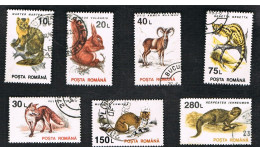 ROMANIA - SG 5533.5542  - 1995  CURRENT SERIE: ANIMALS   (7 STAMPS OF THE SET  ON WHITE PAPER)  - USED ° - Used Stamps